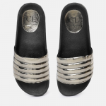 Women Metallic Quilted Sliders