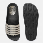Women Metallic Quilted Sliders